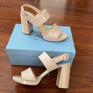 Prada Nude Heeled Sandal size 39